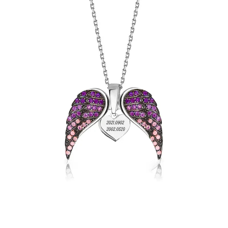 Forever Love ™ Angel Wings Necklace with Names