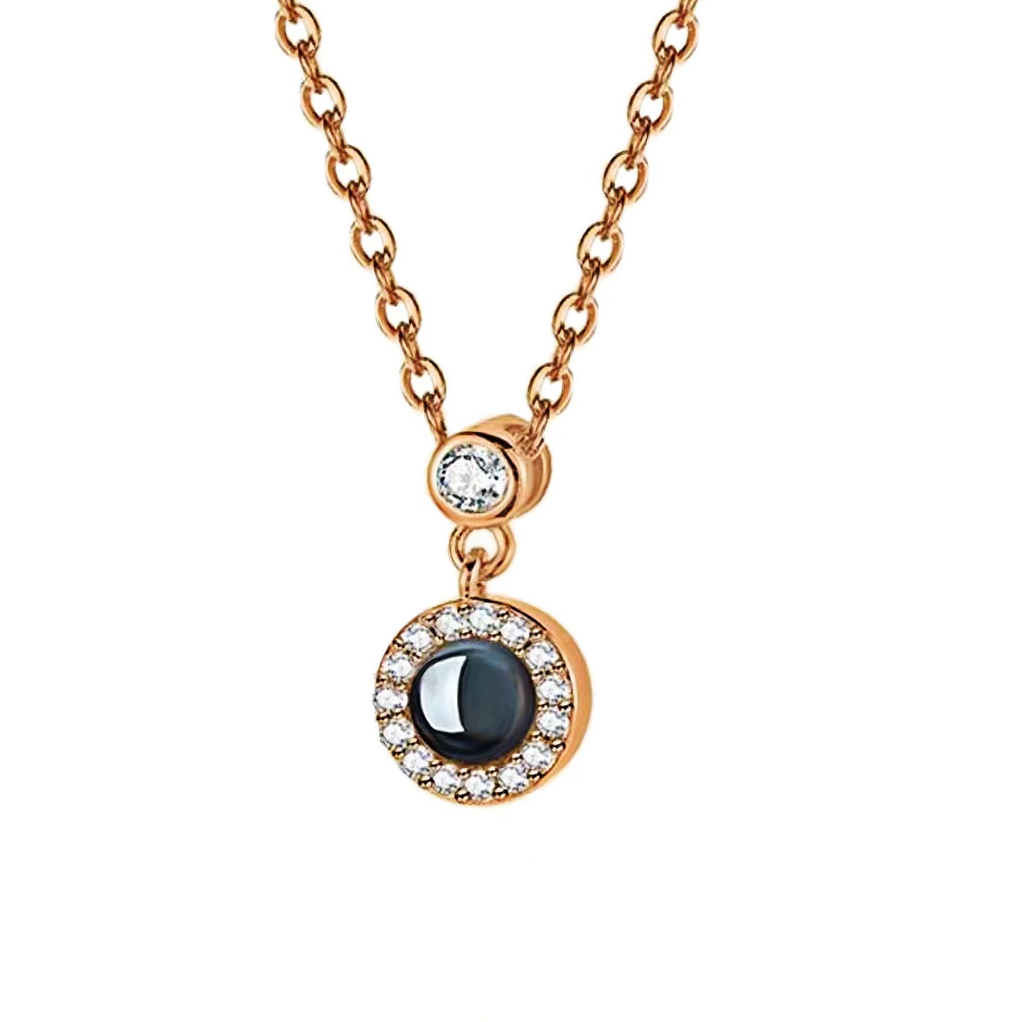 Forever Love™ Customised Photo Customed Round Drill Necklace
