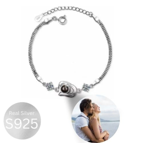 Forever Love™ Customised Photo Heart Bracelet S925