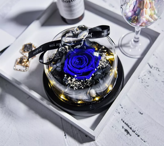 Forever Love™ Eternal Roses in Glass with LED