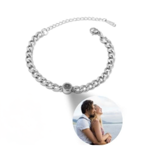 Forever Love™ Customised Photo Round Alloy Bracelet