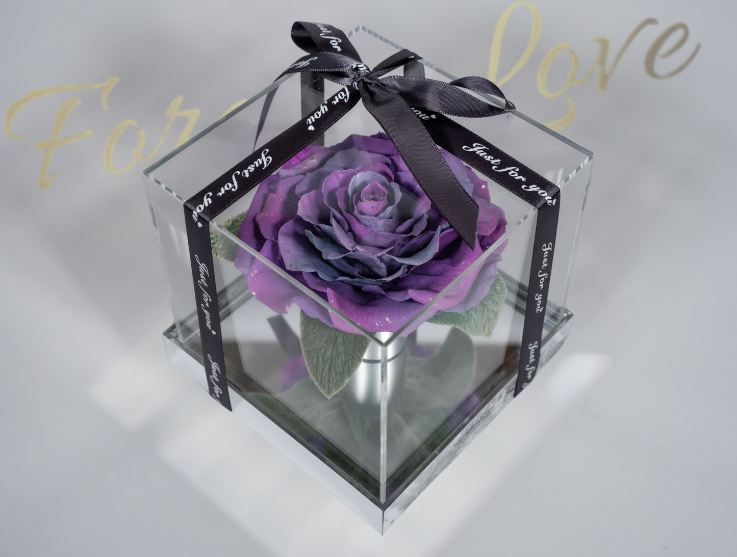 Luxury Forever Rose in Acrylic Box - PURPLE