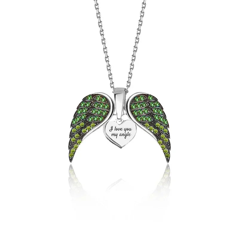 Forever Love ™ Angel Wings Necklace with Names
