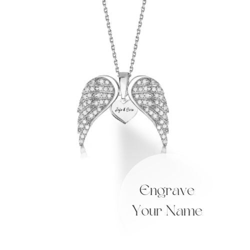 Forever Love ™ Angel Wings Necklace with Names