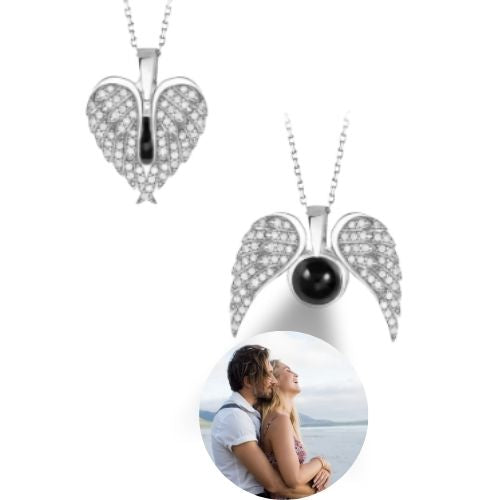 Forever Love ™ Angel Wings Necklace with Photo